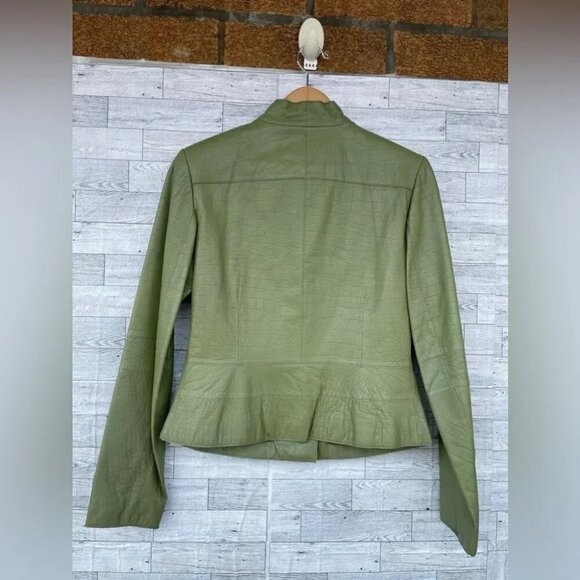 Elements by vakko olive green leather jacket large - Picture 5 of 11